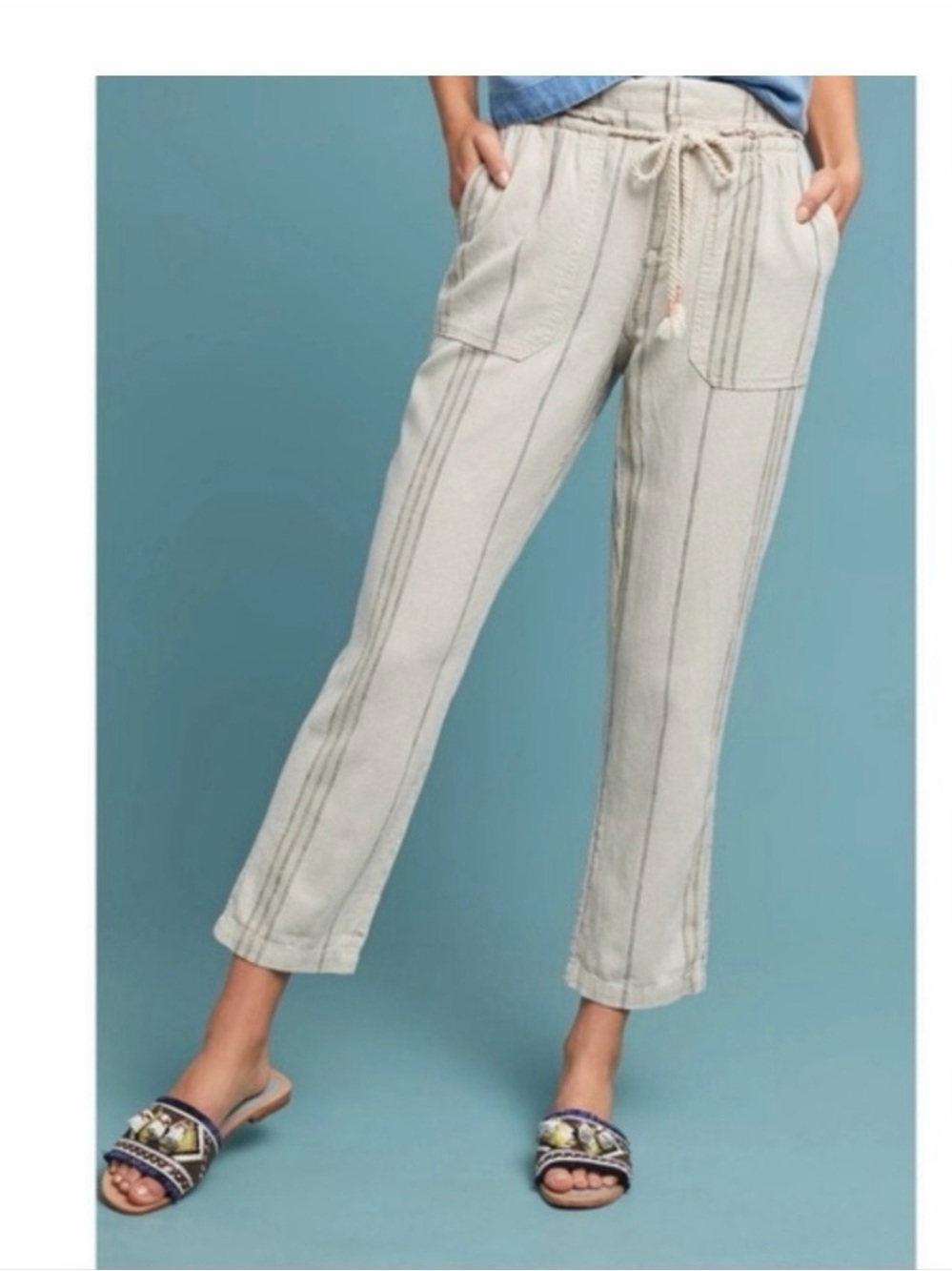 Anthropologie Striped Drawstring Lounge Pants